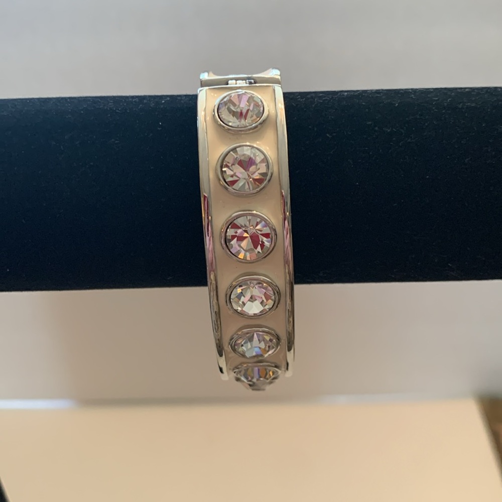 New Givenchy Bracelet Bangle/Cuff White Enamel/Si… - image 4